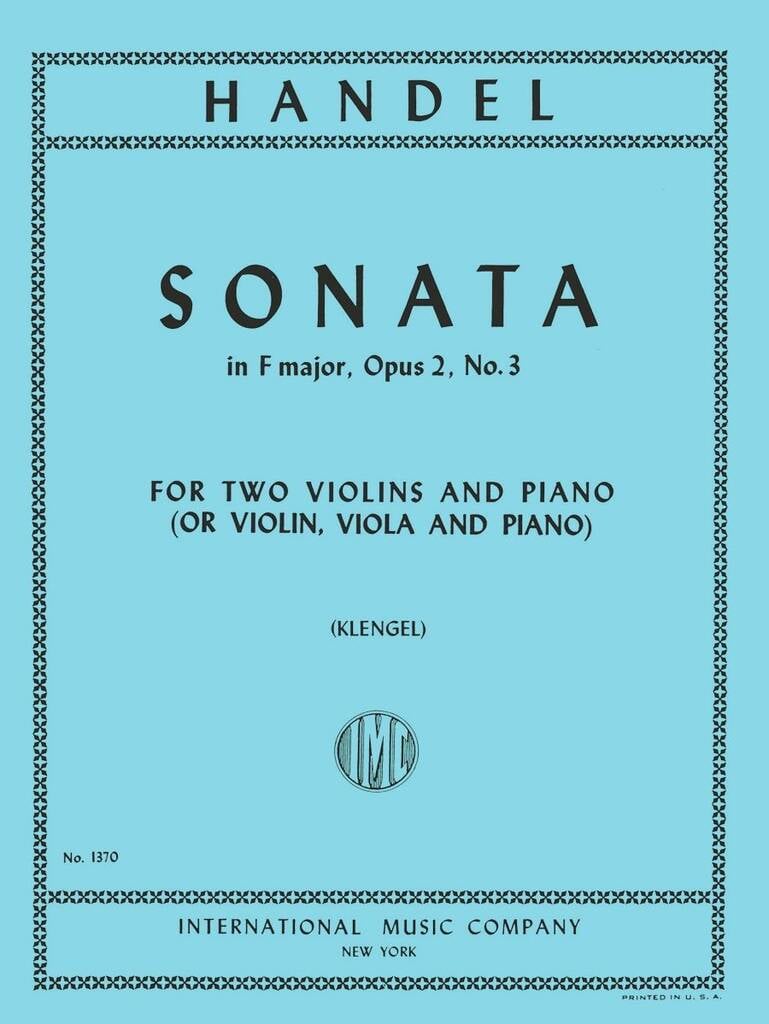 Sonata Op. 2 N. 3 Vn, Va E Pf (Vieland)